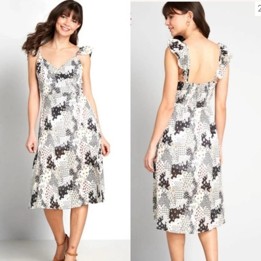 Modcloth Jessy B Patchwork Floral Dress